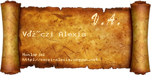 Váczi Alexia névjegykártya